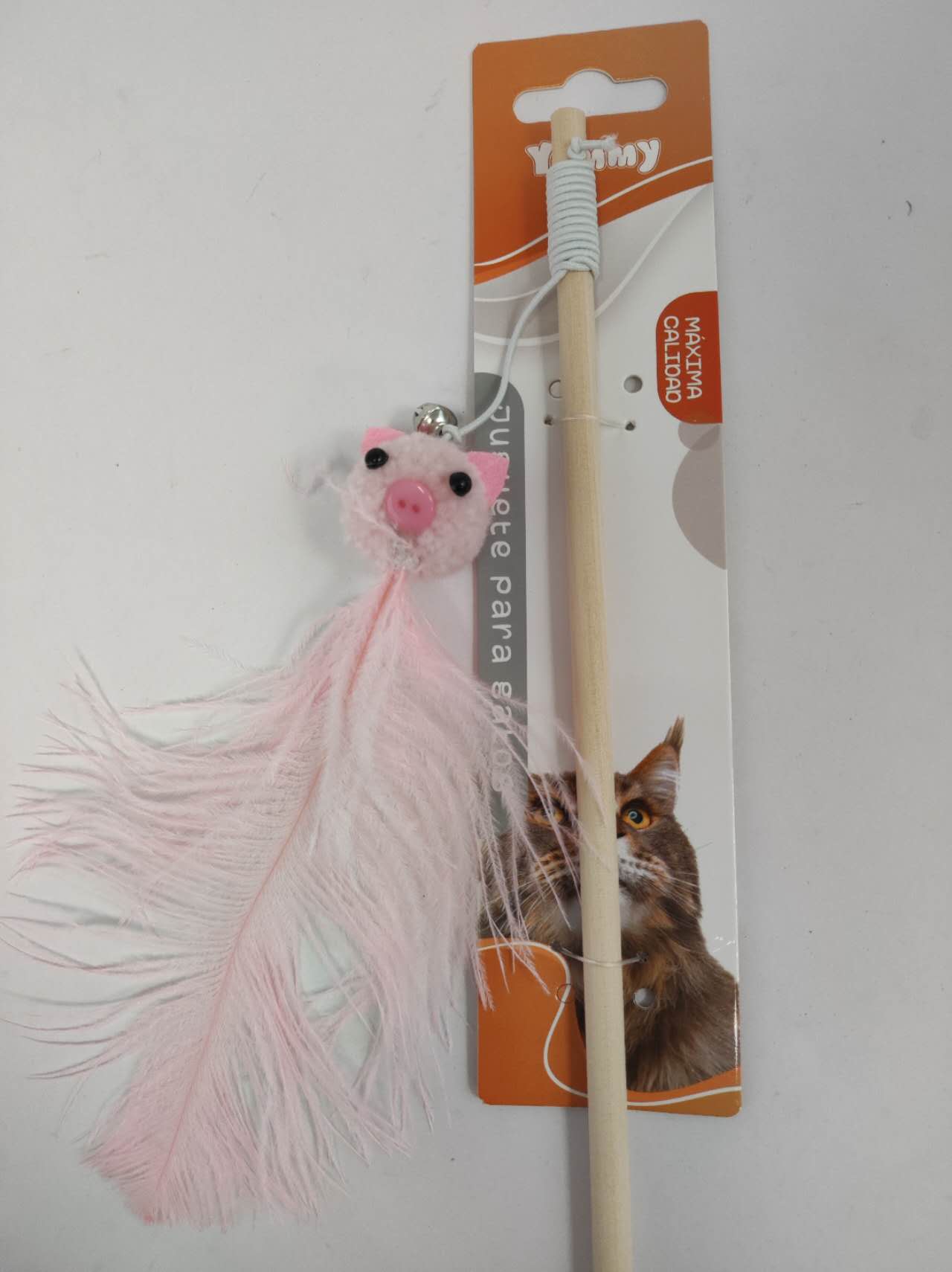 KFX-3118781 Ostrich Feather Teasing Cat Stick for Interactive Play