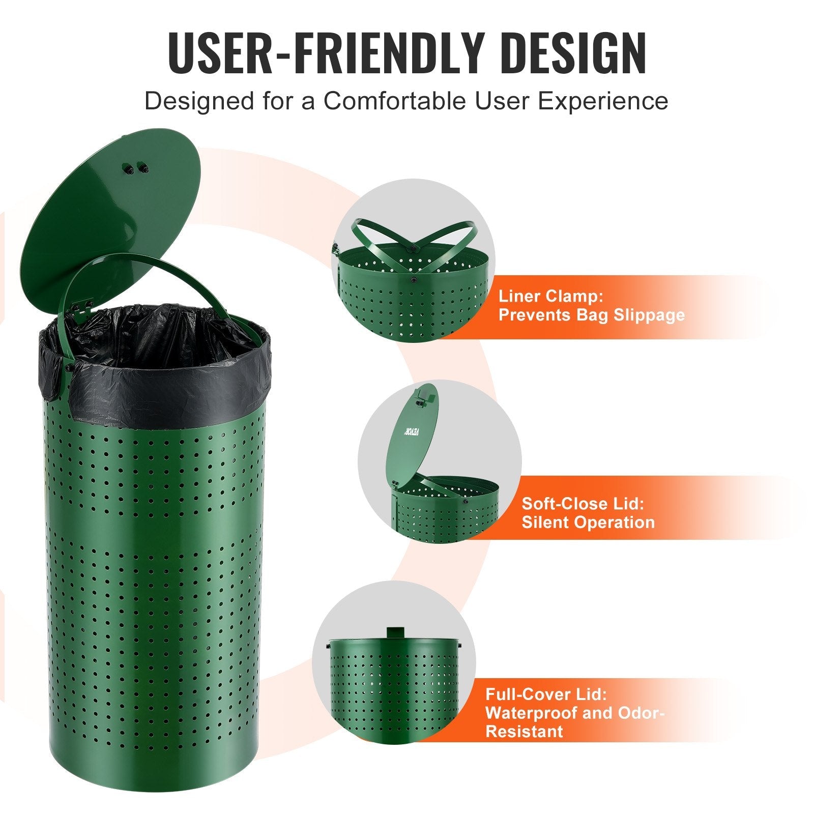 KFX-3119421 Weather-Resistant 11.5-Gallon Dog Waste Bin with Lid and 50 Bags for Easy Cleanup
