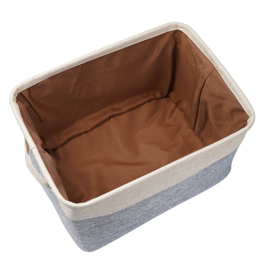 KFX-3120189 Foldable Cotton Linen Storage Basket for Clothes and Toys - Versatile Organizing Solution