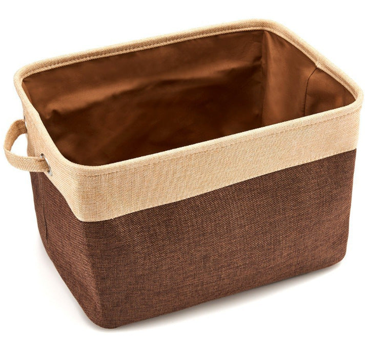 KFX-3120189 Foldable Cotton Linen Storage Basket for Clothes and Toys - Versatile Organizing Solution