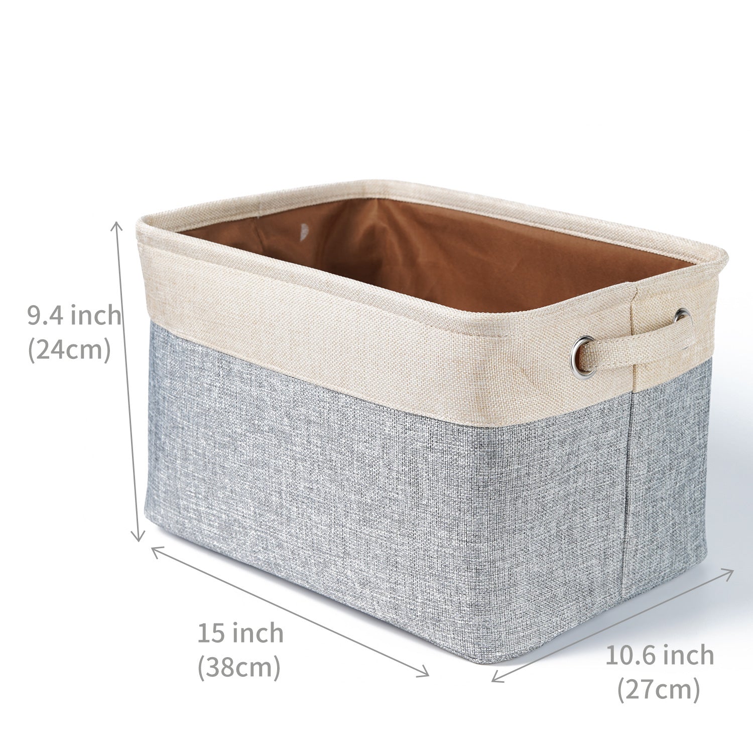 KFX-3120189 Foldable Cotton Linen Storage Basket for Clothes and Toys - Versatile Organizing Solution