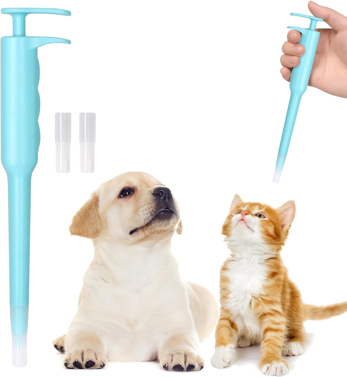 KFX-3121213 Pet Pill Dispenser with Soft Silicone Tip for Easy Medication Administration to Cats, Dogs, and Small Animals