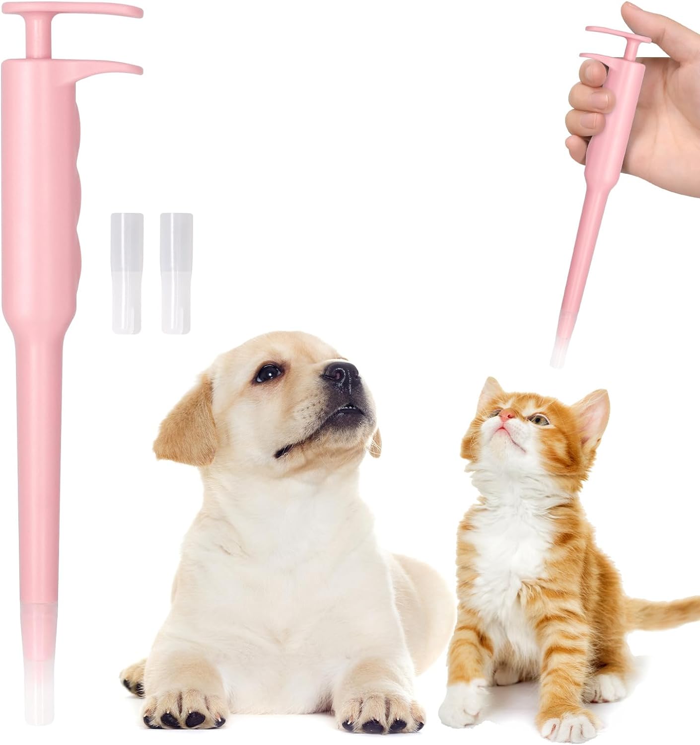 KFX-3121213 Pet Pill Dispenser with Soft Silicone Tip for Easy Medication Administration to Cats, Dogs, and Small Animals