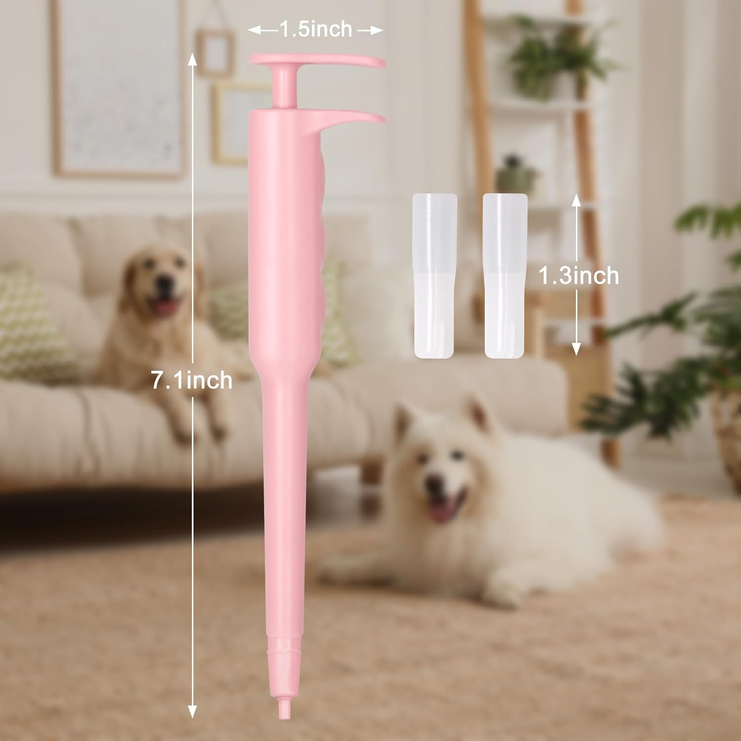KFX-3121213 Pet Pill Dispenser with Soft Silicone Tip for Easy Medication Administration to Cats, Dogs, and Small Animals