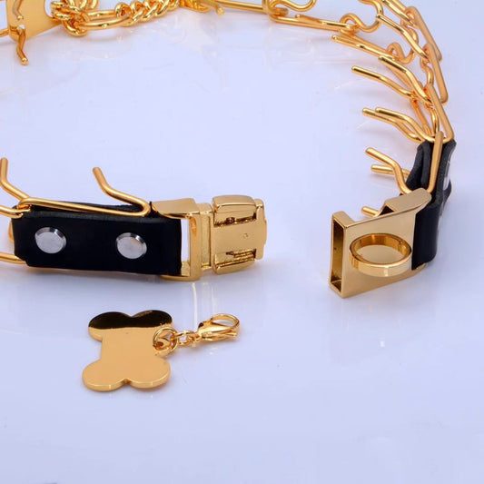 KFX-3121725 Stainless Steel Dog Stimulation Collar with Bone Tag Pendant - 24 Inch Length