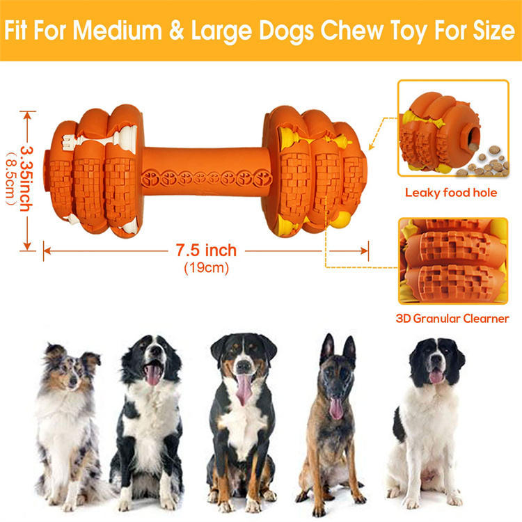 KFX-3122365 Durable Interactive Dog Chew Toy for Aggressive Chewers - Food Grade Tooth Cleaning for Medium and Large Dogs