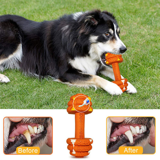 KFX-3122365 Durable Interactive Dog Chew Toy for Aggressive Chewers - Food Grade Tooth Cleaning for Medium and Large Dogs