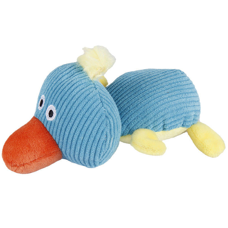 KFX-3123389 Molar Plush Toy for Pets - Long-Lasting Squeaking Cow and Duck Design in Corn Velvet