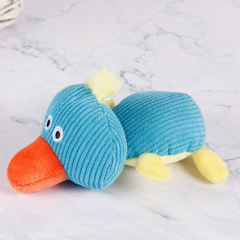 KFX-3123389 Molar Plush Toy for Pets - Long-Lasting Squeaking Cow and Duck Design in Corn Velvet