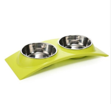 KFX-3123901 Detachable Stainless Steel and PP Resin Pet Food and Water Bowls - Available in Pink, Blue, and Yellow