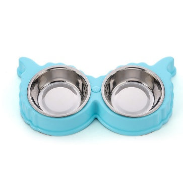 KFX-3123901 Detachable Stainless Steel and PP Resin Pet Food and Water Bowls - Available in Pink, Blue, and Yellow