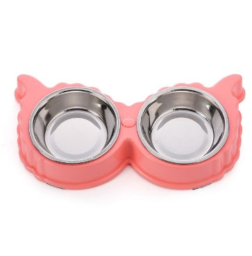 KFX-3123901 Detachable Stainless Steel and PP Resin Pet Food and Water Bowls - Available in Pink, Blue, and Yellow