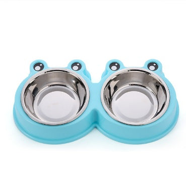 KFX-3123901 Detachable Stainless Steel and PP Resin Pet Food and Water Bowls - Available in Pink, Blue, and Yellow