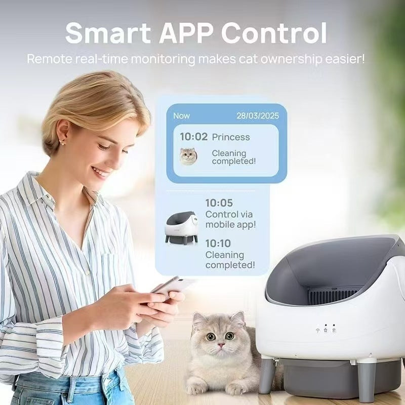 KFX-3125181 Automatic Semi-Closed Drawer Cat Litter Box - Shovel-Free Design in Multiple Colors