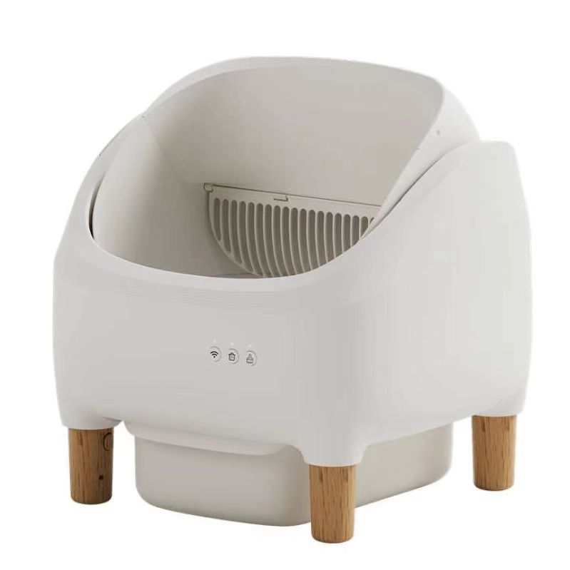 KFX-3125181 Automatic Semi-Closed Drawer Cat Litter Box - Shovel-Free Design in Multiple Colors
