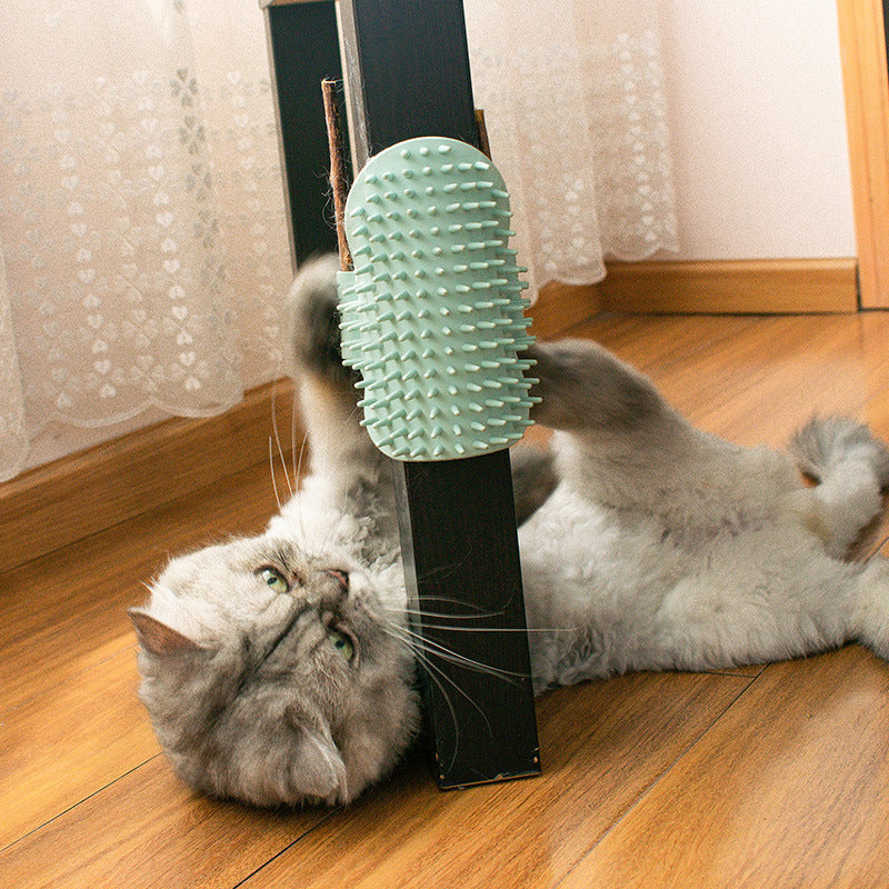 KFX-3125309 Cat Massage Comb - Rubber Cactus Rubbing Brush for Itching Relief and Play