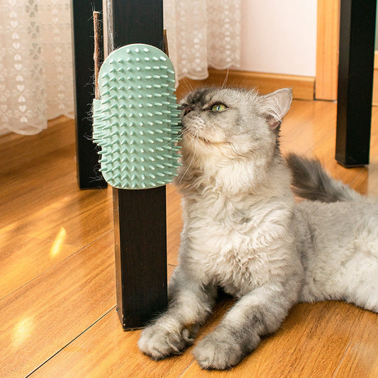 KFX-3125309 Cat Massage Comb - Rubber Cactus Rubbing Brush for Itching Relief and Play
