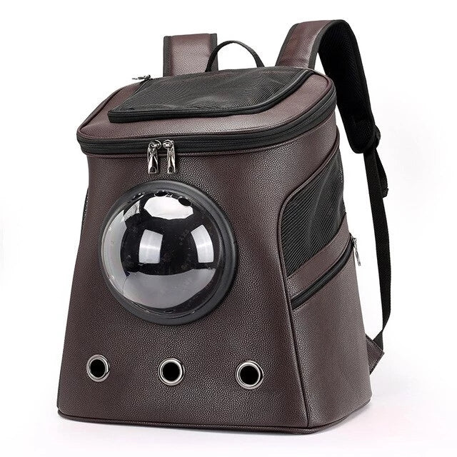 KFX-3125949 Large-Capacity Pet Backpack Carrier with Transparent Space Capsule Design for Cats and Dogs