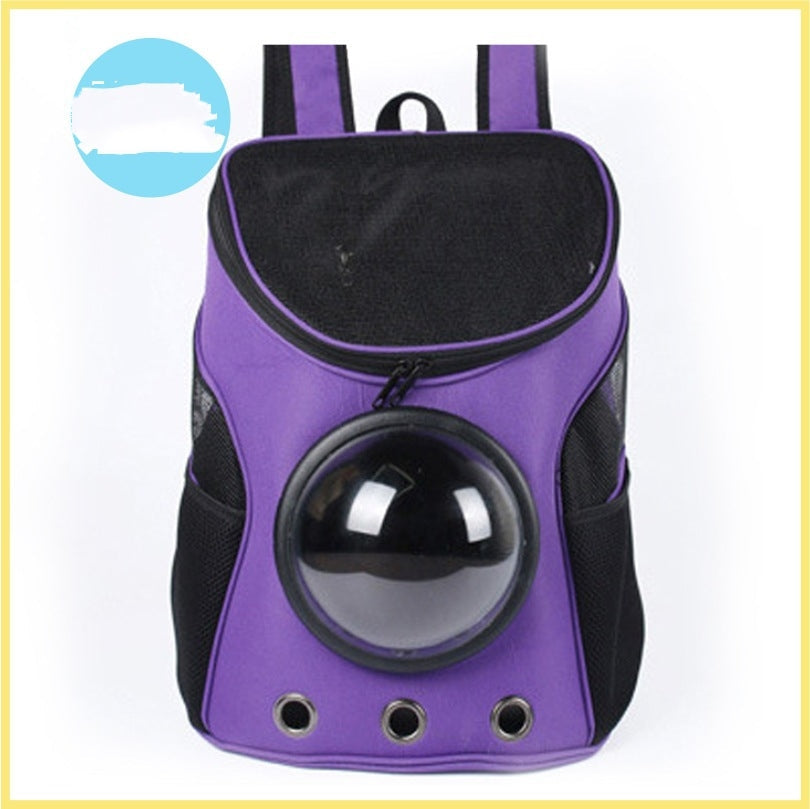 KFX-3125949 Large-Capacity Pet Backpack Carrier with Transparent Space Capsule Design for Cats and Dogs