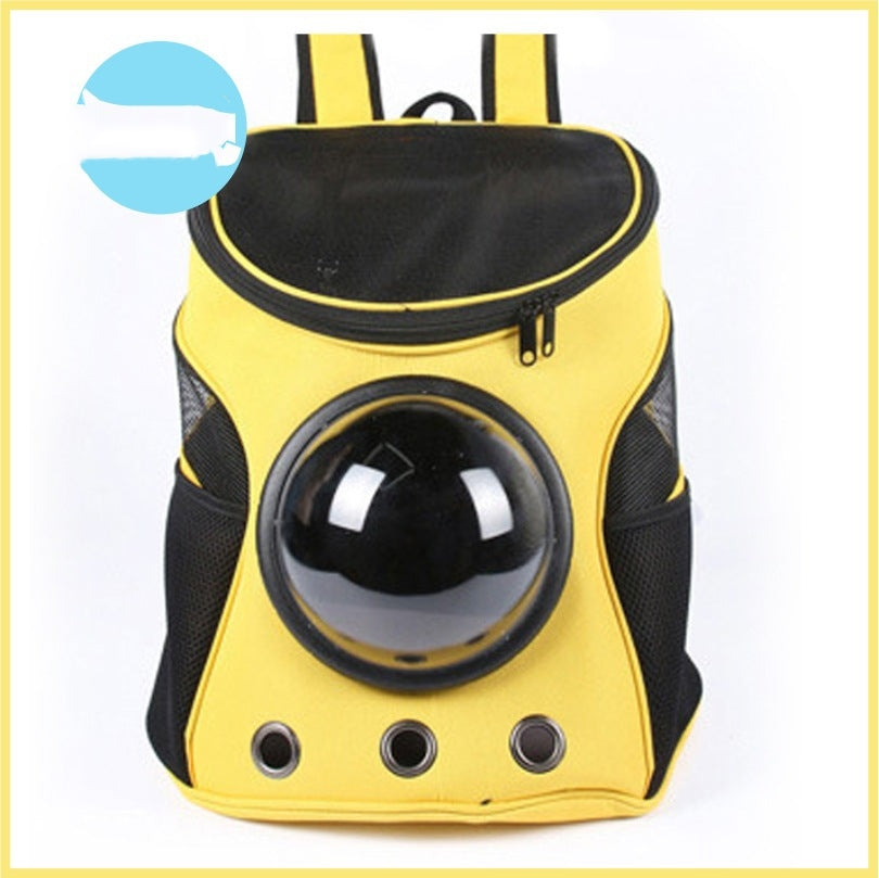 KFX-3125949 Large-Capacity Pet Backpack Carrier with Transparent Space Capsule Design for Cats and Dogs