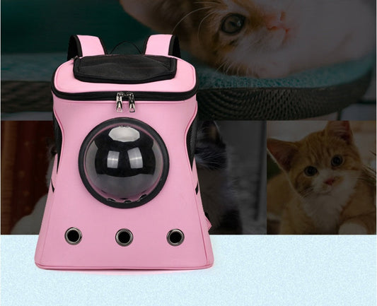 KFX-3125949 Large-Capacity Pet Backpack Carrier with Transparent Space Capsule Design for Cats and Dogs