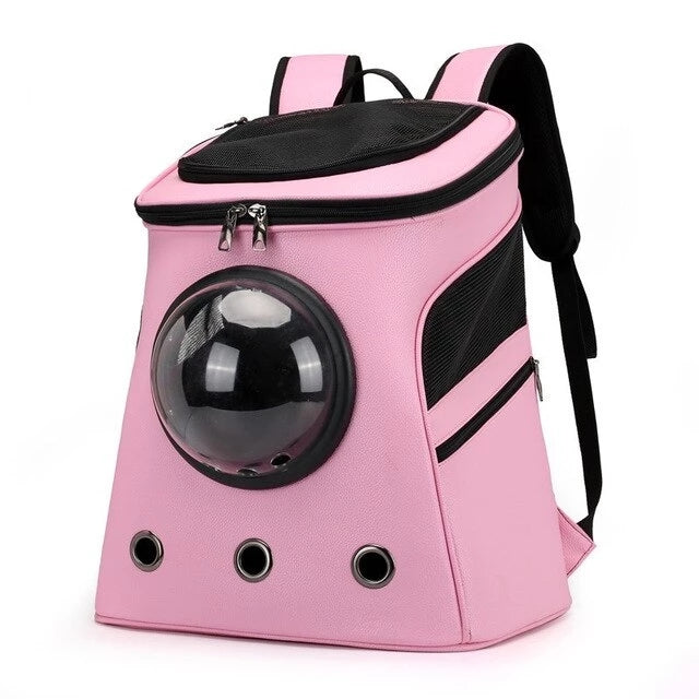 KFX-3125949 Large-Capacity Pet Backpack Carrier with Transparent Space Capsule Design for Cats and Dogs