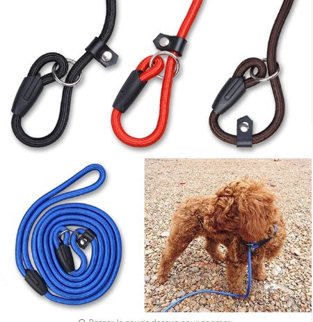 KFX-3129277 Durable Nylon Dog Traction Strap with Integrated P-Chain - Available in Various Colors and Sizes
