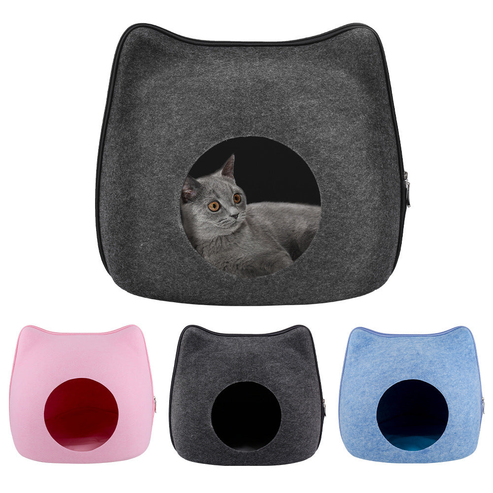 KFX-3133501 Felt Pet Nest in Gray, Pink, and Blue for All Seasons