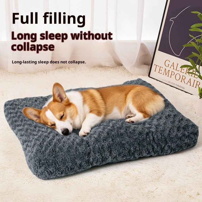 KFX-3137085 Thick Embossed Velvet Pet Mat in Dark Gray - Multiple Sizes Available