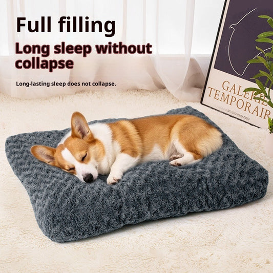 KFX-3137085 Thick Embossed Velvet Pet Mat in Dark Gray - Multiple Sizes Available