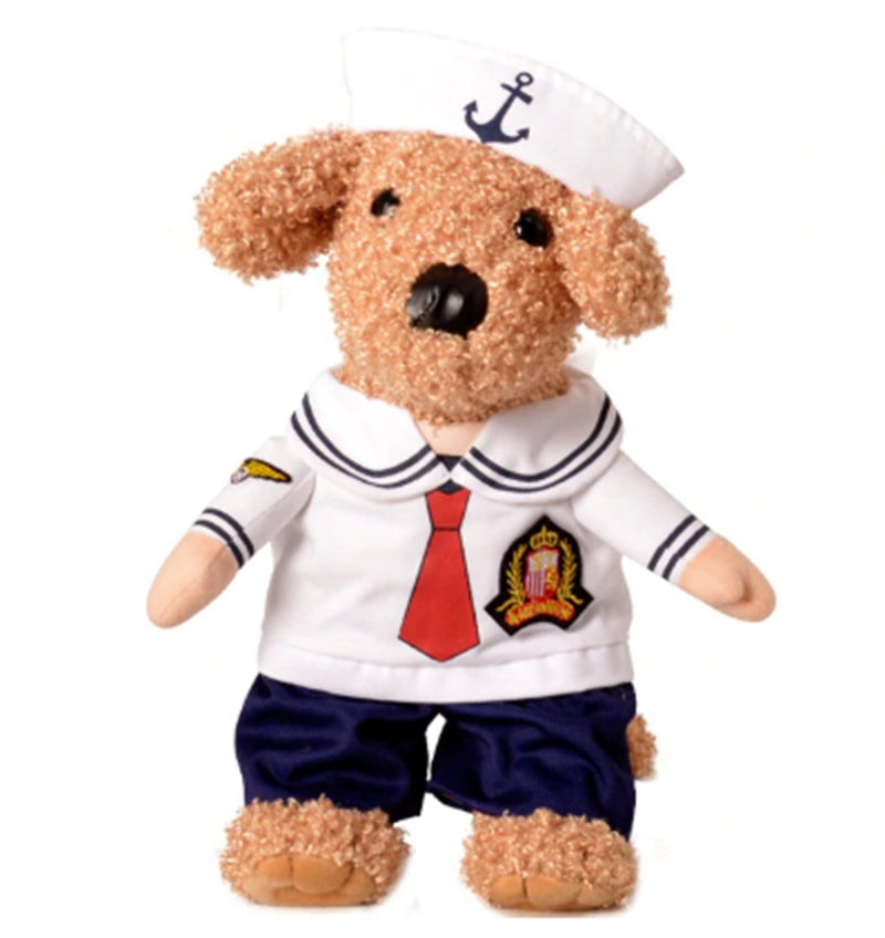 KFX-3139389 Fashion Minimalist Pet Costume for Cats and Dogs - Sailor Style, Polyester Material, Sizes S to XL