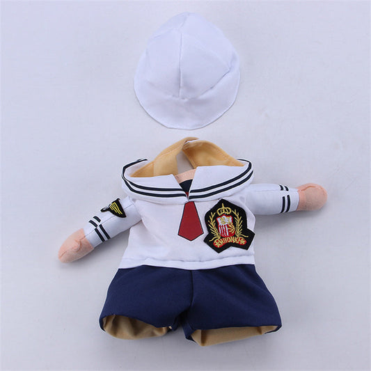 KFX-3139389 Fashion Minimalist Pet Costume for Cats and Dogs - Sailor Style, Polyester Material, Sizes S to XL