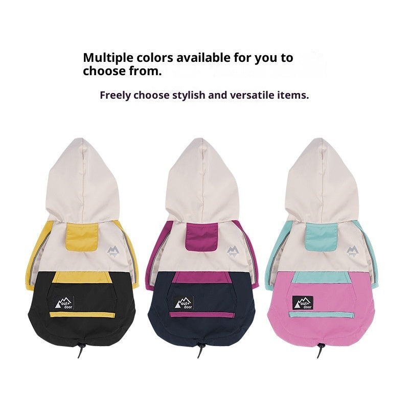 KFX-3139773 Waterproof Anti-Fouling Pet Jacket in Yellow, Rose Red, and Mint Green