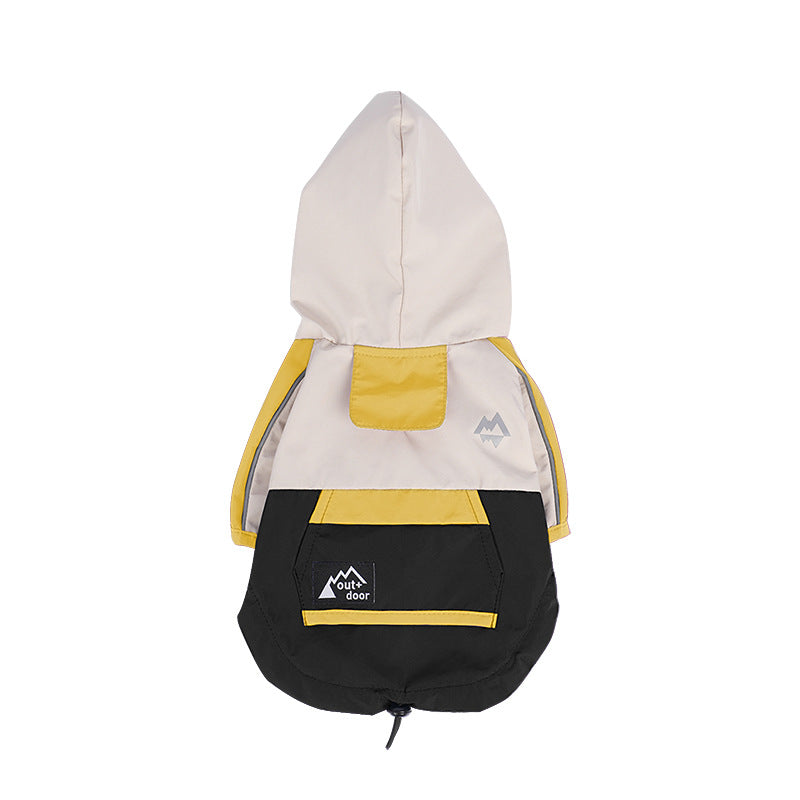 KFX-3139773 Waterproof Anti-Fouling Pet Jacket in Yellow, Rose Red, and Mint Green