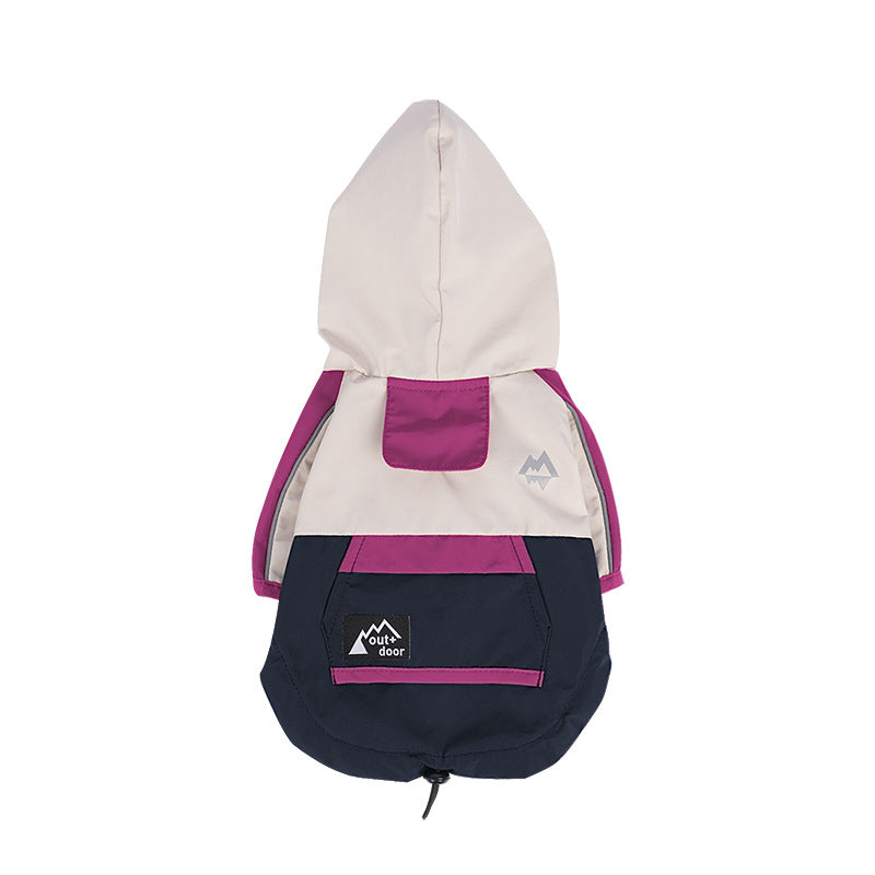 KFX-3139773 Waterproof Anti-Fouling Pet Jacket in Yellow, Rose Red, and Mint Green