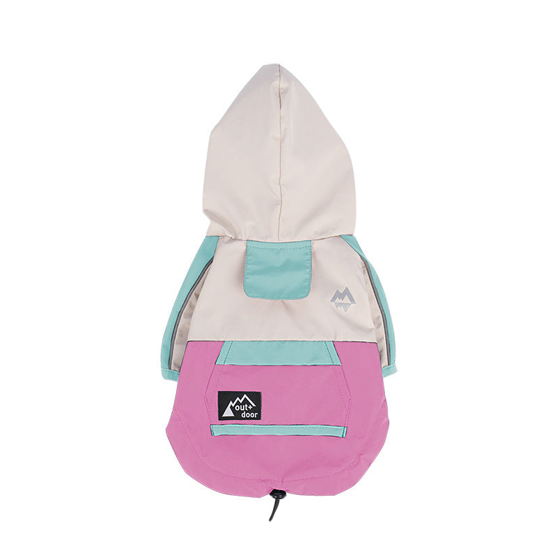 KFX-3139773 Waterproof Anti-Fouling Pet Jacket in Yellow, Rose Red, and Mint Green