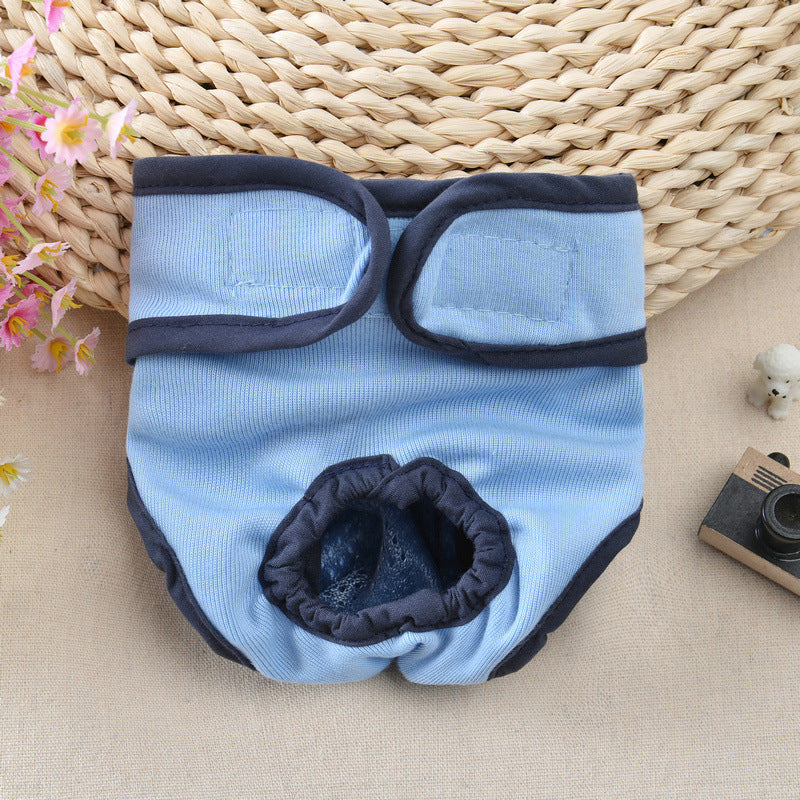KFX-3143357 Pet Dog Velcro Underwear in Pink, Black, Blue, and Purple - Casual Cotton Design for Small to XL Dogs