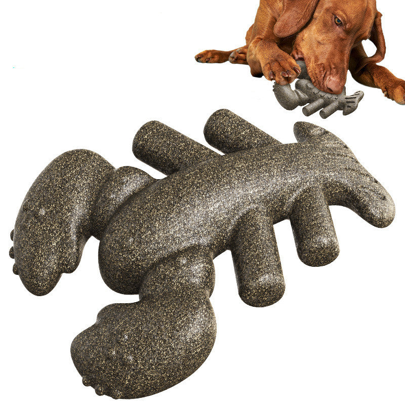 KFX-3143613 Wood Color Dog Molar Dropping Ball Toy - Durable Plastic Teeth Grinding Accessory