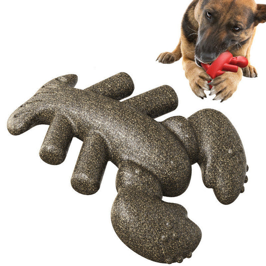 KFX-3143613 Wood Color Dog Molar Dropping Ball Toy - Durable Plastic Teeth Grinding Accessory