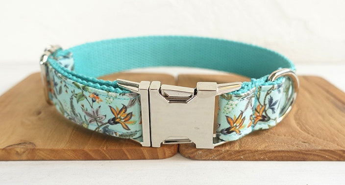 KFX-3144765 Soft Polyester Dog Collar in Orange and Blue, Available in XS to XL Sizes