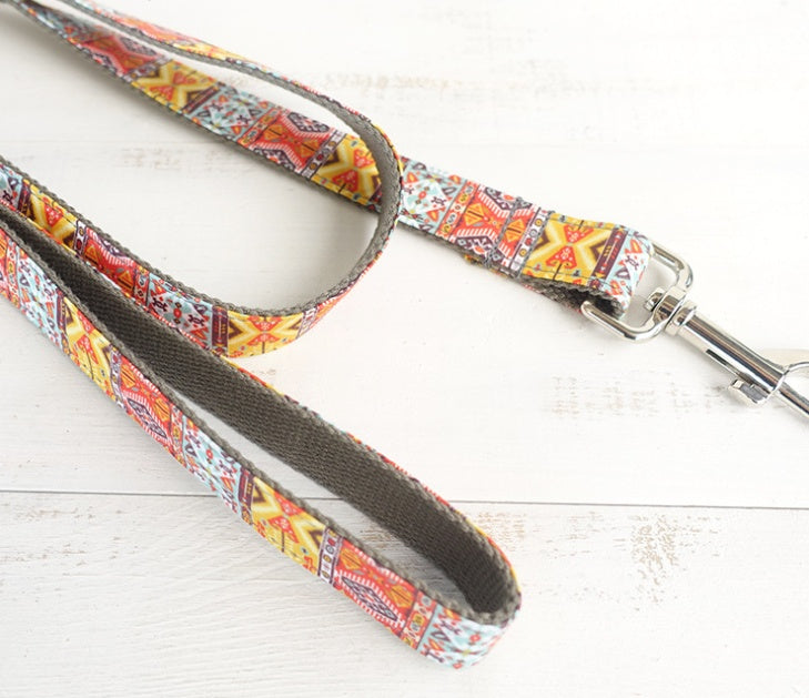 KFX-3144765 Soft Polyester Dog Collar in Orange and Blue, Available in XS to XL Sizes
