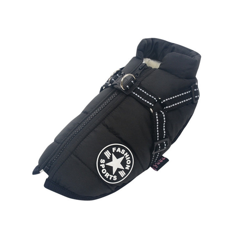 KFX-3145149 Waterproof Winter Dog Jacket with Reflective Adjustable Straps for Large Pets
