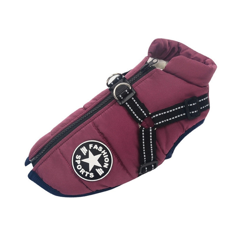 KFX-3145149 Waterproof Winter Dog Jacket with Reflective Adjustable Straps for Large Pets