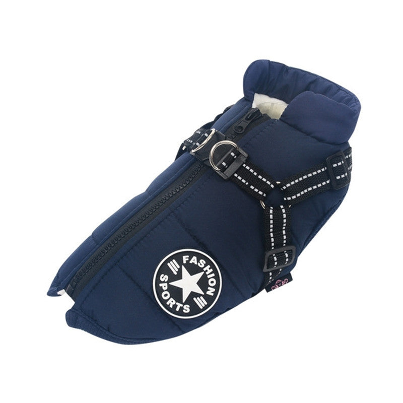 KFX-3145149 Waterproof Winter Dog Jacket with Reflective Adjustable Straps for Large Pets
