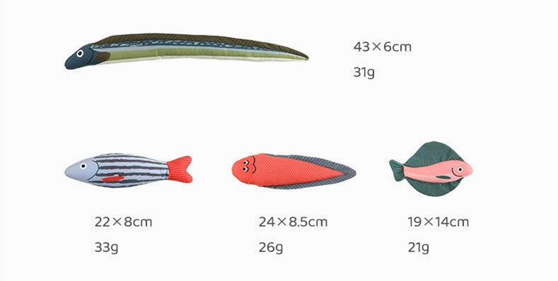 KFX-3145789 Canvas Cat Toy Set - Simulation Mint Fish Teaser for Dental Care, Assorted Styles
