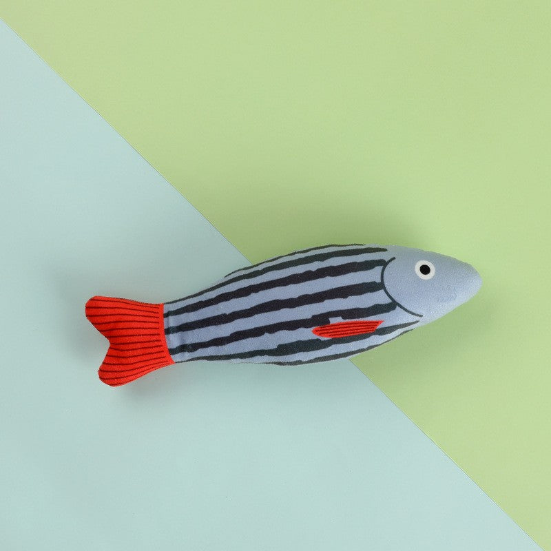 KFX-3145789 Canvas Cat Toy Set - Simulation Mint Fish Teaser for Dental Care, Assorted Styles