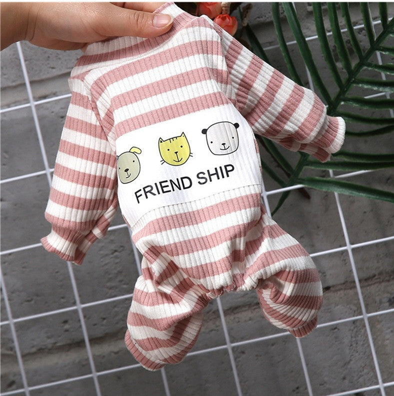 KFX-3147581 Soft and Comfortable Dog Pajamas for Small Dogs - Casual Clothing in Pink and Gray