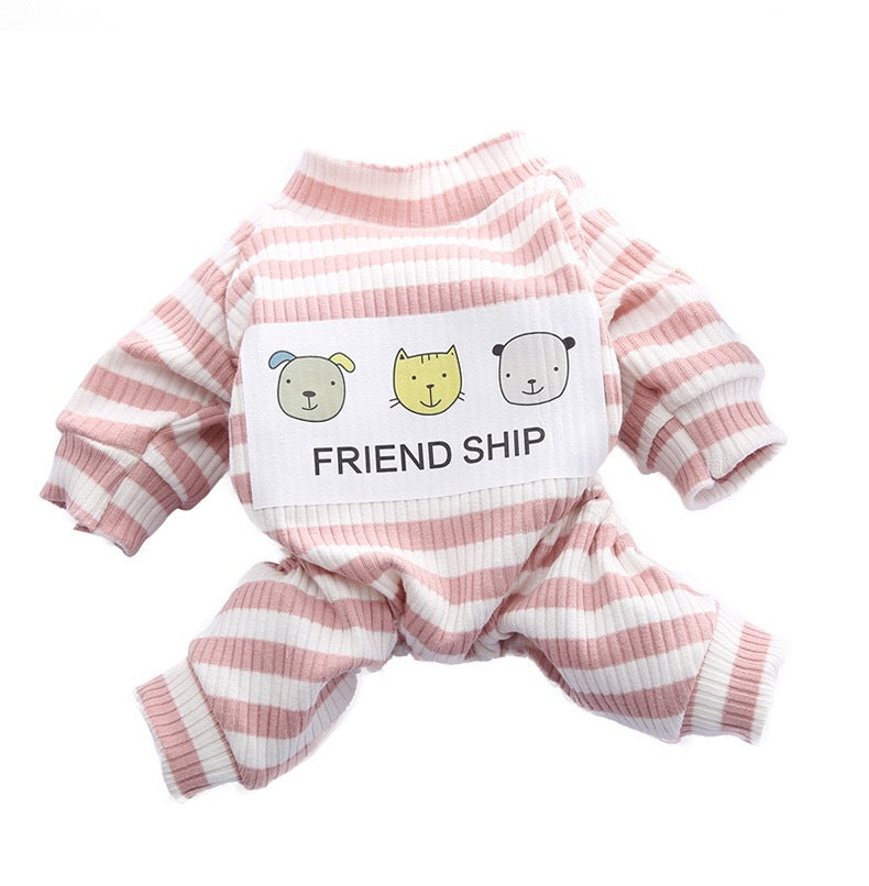 KFX-3147581 Soft and Comfortable Dog Pajamas for Small Dogs - Casual Clothing in Pink and Gray
