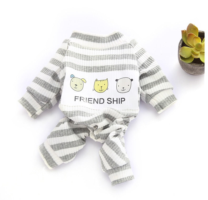KFX-3147581 Soft and Comfortable Dog Pajamas for Small Dogs - Casual Clothing in Pink and Gray