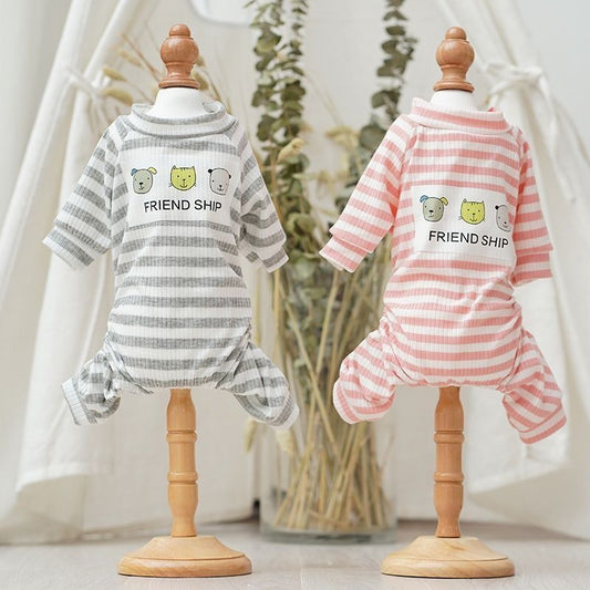 KFX-3147581 Soft and Comfortable Dog Pajamas for Small Dogs - Casual Clothing in Pink and Gray